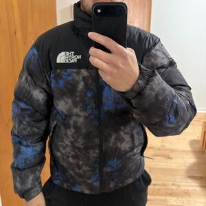 The North Face 1996 Eco Nuptse S Black and Blue Down Puffer Jacket